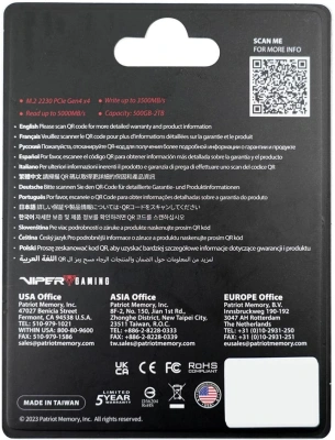 Накопитель SSD Patriot PCIe 4.0 x4 1TB VP4000M1TBM23 VP4000 Mini M.2 2230