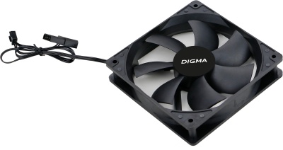 Вентилятор для корпуса Digma DFAN-120-7 120х120x25 черный 3-pin 4-pin (Molex) 23дБ Ret