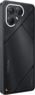 Смартфон Tecno Pova 7 5G 256Gb 8Gb черный моноблок 3G 4G 2Sim 6.78" 1080x2460 Android 15 50Mpix 802.11 a/b/g/n/ac/ax NFC GPS GSM900/1800 Protect microSD max1024Gb