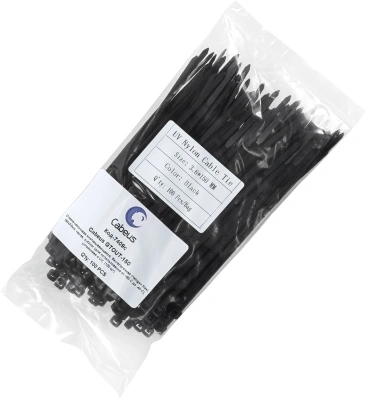 Стяжка пластиковая Cabeus GTOUT-150 150x3.6мм (упак:100шт) нейлон внешний (-40/+85) черный