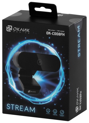 Камера Web Оклик OK-C008FH черный 2Mpix (1920x1080) USB2.0 с микрофоном