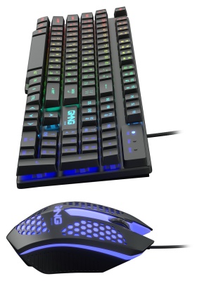Клавиатура + мышь Оклик 400GMK клав:черный мышь:черный USB LED (1546779)