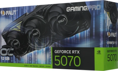 Видеокарта Palit PCI-E 5.0 PA-RTX5070 GAMINGPRO OC NVIDIA GeForce RTX 5070 12Gb 192bit GDDR7 2325/28000 HDMIx1 DPx3 HDCP Ret