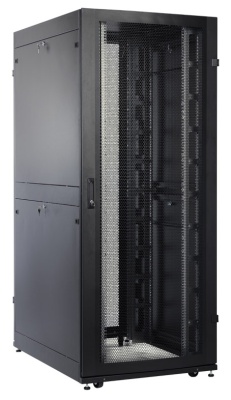 Шкаф серверный ЦМО (ШТК-СП-48.8.12-44АА-9005) напольный 48U 800x1130мм пер.дв.перфор. задн.дв.перфор. 2 бок.пан. 1350кг черный 890мм 170кг 180град. 2215мм