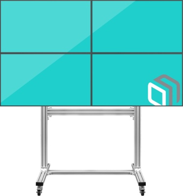 Подставка для телевизора Onkron FSPRO2L-22 серебристый 40"-55" макс.200кг напольный мобильный