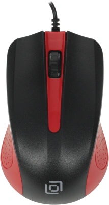 Мышь Оклик 225M черный/красный оптическая 1200dpi USB для ноутбука 3but (288237)