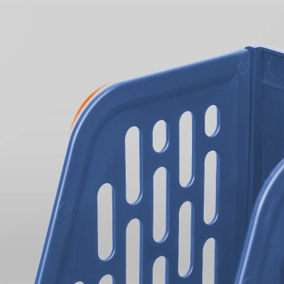 Лоток вертикальный Deli E9849 BLUE 4отд. сборный для бумаг 325x320x275мм синий пластик пластиковый пакет