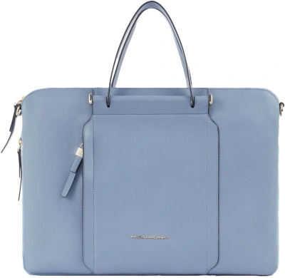 Деловая сумка женская Piquadro Circle CA4021W92/AZ3 с отделением для ноутбука 15.6" голубая натур.кожа