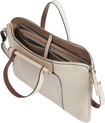Деловая сумка женская Piquadro Circle CA4021W92/BECU с отделением для ноутбука 15.6" бежевая натур.кожа