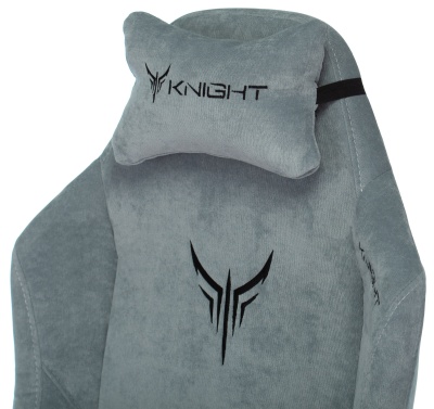 Кресло игровое Knight N1 Fabric серо-голубой Light-28 с подголов. крестов. металл