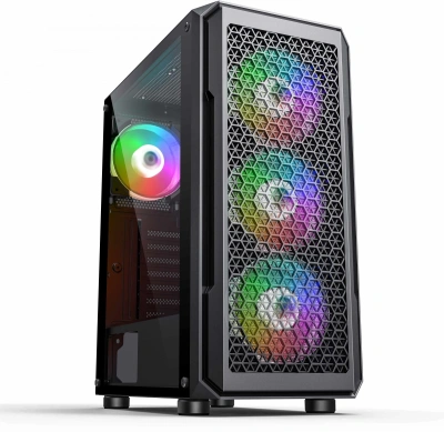 Корпус Accord 3338 черный без БП ATX 6x120mm 1xUSB2.0 1xUSB3.0 audio bott PSU