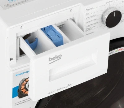 Стиральная машина Beko WSPE6H616W класс: A+++ загр.фронтальная макс.:6.5кг белый инвертор