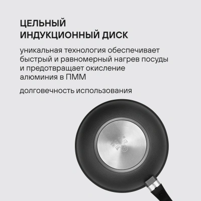 Сковорода ВОК (WOK) Rondell Escurion Grey RDA-1123 круглая 28см покрытие: TriTitan ручка несъемная (с крышкой) серый
