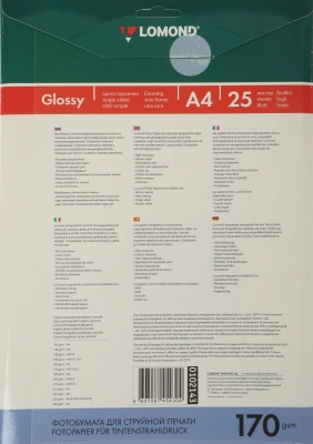Фотобумага Lomond 0102143 A4/170г/м2/25л./белый глянцевое для струйной печати
