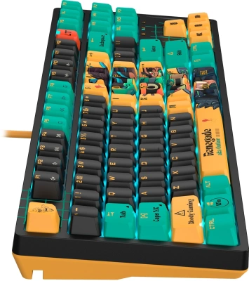 Клавиатура A4Tech AT87 Renegade черный/зеленый USB for gamer LED (AT87) кабель 1.8м