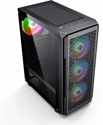 Корпус Accord 3338 черный без БП ATX 6x120mm 1xUSB2.0 1xUSB3.0 audio bott PSU