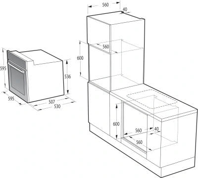 Духовой шкаф Электрический Gorenje BO6727E03NX черный/серебристый