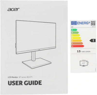 Монитор Acer 23.8" Vero B247YEbmiprxv черный IPS LED 4ms 16:9 HDMI M/M матовая HAS Piv 250cd 178гр/178гр 1920x1080 75Hz FreeSync VGA DP FHD USB 5.6кг
