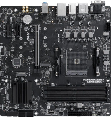 Материнская плата MSI PRO B550M-P Soc-AM4 AMD B550 4xDDR4 mATX AC`97 8ch(7.1) GbLAN RAID+VGA+HDMI+DP