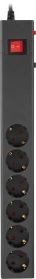 Сетевой фильтр Buro 600SE-1.8-B 1.8м (6 розеток) черный (коробка)