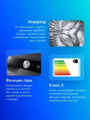 Стиральная машина Samsung WD11DG6B85BBLP класс: A загр.фронтальная макс.:11кг (с сушкой) черный инвертор