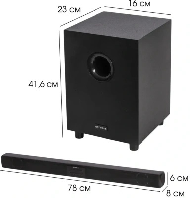 Саундбар Supra SSB-21 2.1 100Вт+180Вт черный