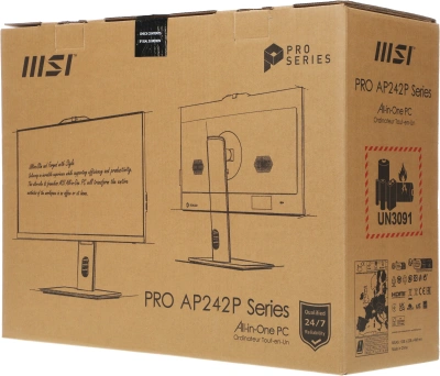Моноблок MSI Pro AP242P 14M-654XRU 23.8" Full HD i5 14400 (2.5) 16Gb SSD512Gb UHDG 730 без ОС GbitEth WiFi BT 120W клавиатура мышь Cam черный 1920x1080