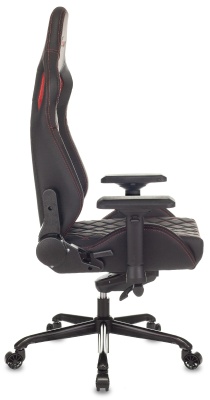 Кресло игровое Knight Titan черный/красный ромбик экокожа с подголов. крестов. металл