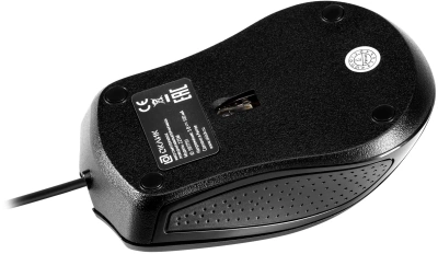 Мышь Оклик 225M черный оптическая 1200dpi USB для ноутбука 3but (997791)