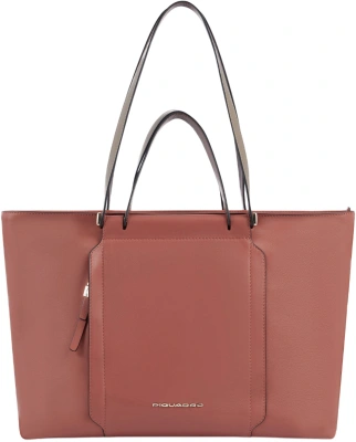 Деловая сумка женская Piquadro Circle BD3336W92/ARTM с отделением для ноутбука 14" коралловая/кофейная натур.кожа