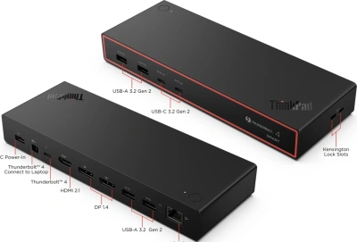 Стыковочная станция Lenovo 40BE0135EU Thunderbolt 4 черный 1xHDMI 2xDP 2xUSB Type-C 4xUSB 3.1