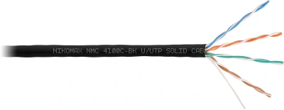 Кабель информационный Nikomax NMC 4100C-BK кат.5E U/UTP 4 пары нг(А)-HF внутренний 305м черный