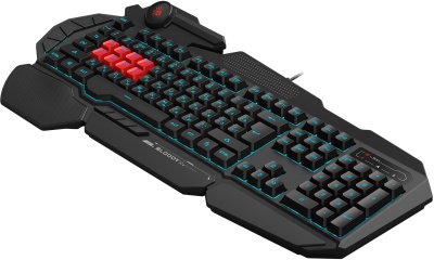 Клавиатура A4Tech B318 черный USB Multimedia for gamer LED (подставка для запястий) кабель 1.8м