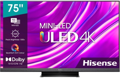 Телевизор QLED Hisense 75" 75U8HQ черный 4K Ultra HD 120Hz DVB-T DVB-T2 DVB-C DVB-S DVB-S2 USB WiFi Smart TV