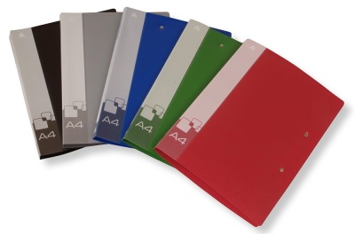 Папка метал.зажим/метал.зажим Бюрократ -PZ07C+C A4 пластик 0.7мм кор.20мм торц.карм с бум. встав ассорти