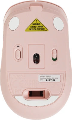 Мышь A4Tech Fstyler FB10C розовый оптическая 2000dpi беспров. BT/Radio USB 4but (FB10C BABY PINK)