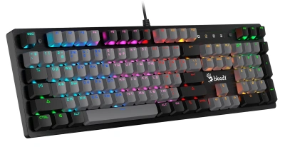 Клавиатура A4Tech B828N черный/серый USB for gamer LED (B828N (GREY+BLACK)) кабель 1.8м