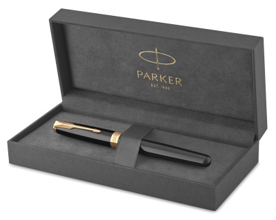 Ручка роллер Parker Sonnet Core T530 (1931496) LaqBlack GT F черн. черн. подар.кор.