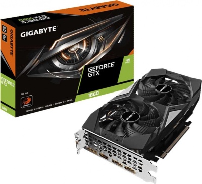 Видеокарта Gigabyte PCI-E GV-N1660OC-6GD nVidia GeForce GTX 1660 6144Mb 192bit GDDR5 1785/8002/HDMIx1/DPx3/HDCP Ret