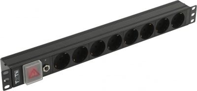 Блок распределения питания Lanmaster TWT-PDU19-10A8P гор.размещ. 8xSchuko базовые 10A