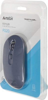 Мышь A4Tech Fstyler FG20 пепельный/синий оптическая 2000dpi беспров. USB для ноутбука 4but (FG20 ASH BLUE)