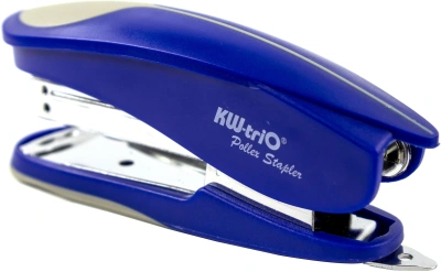 Степлер Kw-Trio 05516BLU Half-strip Pollex 24/6 26/6 (20листов) встроенный антистеплер синий 105скоб