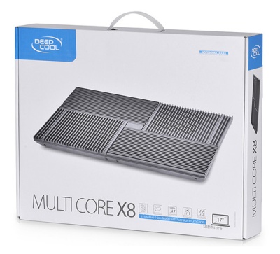 Подставка для ноутбука Deepcool Multi Core X8 (DP-N422-X8BK) 17" 381x268x29мм 23дБ 2xUSB 4x 1290г
