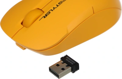 Мышь A4Tech Fstyler FG15CS Air2 желтый оптическая 1200dpi silent беспров. USB для ноутбука 3but