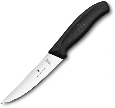 Нож кухонный Victorinox Swiss Classic (6.8103.12B) стальной разделочный лезв.120мм прямая заточка черный блистер