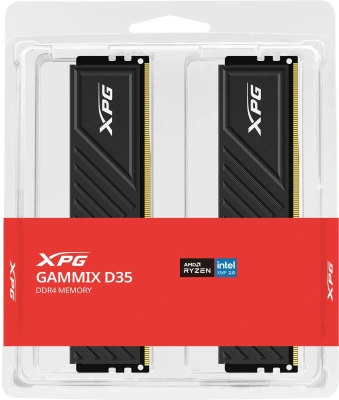 Память DDR4 2x8GB 3200MHz A-Data AX4U32008G16A-DTBKD35 XPG Gammix D35 RTL PC4-25600 CL16 DIMM UDIMM 288-pin 1.35В single rank с радиатором Ret