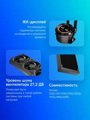 Система водяного охлаждения ID-Cooling SL360 Pro Se Soc-AM5/AM4/1200/1700/1851 черный 4-pin 14-27.2dB Al+Cu LCD 350W Ret