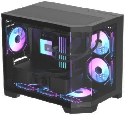 Корпус Formula Crystal Z6M Floe V2 черный без БП mATX 6x120mm 1xUSB2.0 1xUSB3.0 audio bott PSU