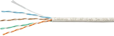 Кабель информационный Cabeus UTP-4P-CAT.5E-SOLID-GY-LIGHT кат.5E U/UTP 4 пары PVC внутренний 305м серый