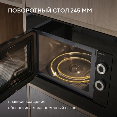 Микроволновая печь Hyundai HBW 2031 BG 20л. 700Вт черный (встраиваемая)